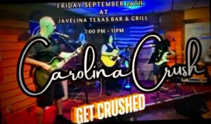 Carolina Crush playing live from 7-11pm @ TONIGHT 9-20-24! 